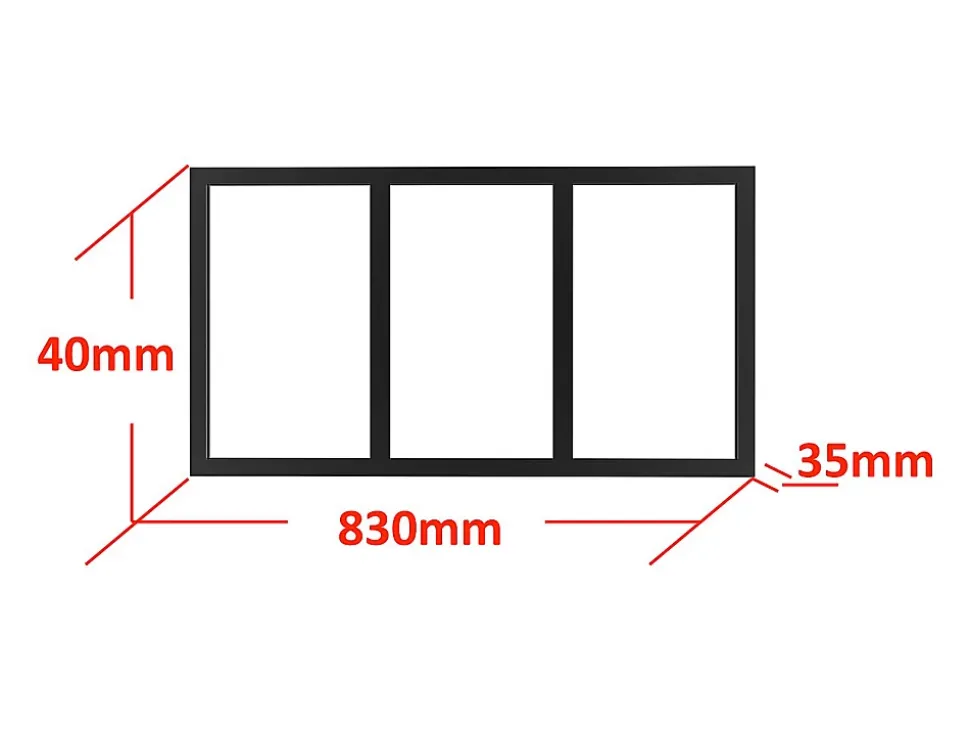 Imposte atelier en aluminium thermolaqué - L83 x H40 cm - Noir - BAYVIEW