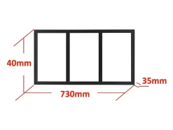 Imposte atelier en aluminium thermolaqué - L73 x H40 cm - Noir - BAYVIEW