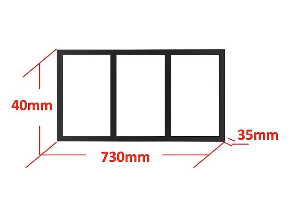 Imposte atelier en aluminium thermolaqué - L73 x H40 cm - Noir - BAYVIEW