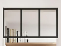 Imposte atelier en aluminium thermolaqué - L73 x H40 cm - Noir - BAYVIEW
