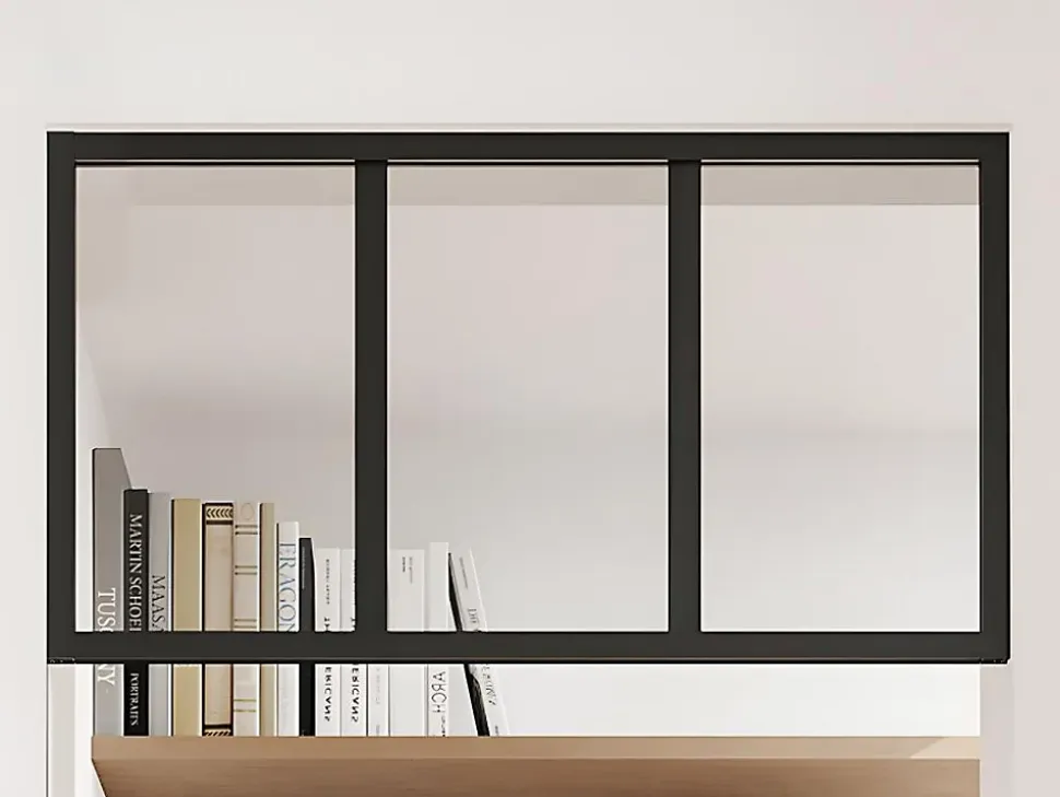 Imposte atelier en aluminium thermolaqué - L73 x H40 cm - Noir - BAYVIEW
