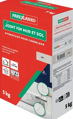 Joint fin pour carrelage mur et sol gris Parexlanko 5 kg
