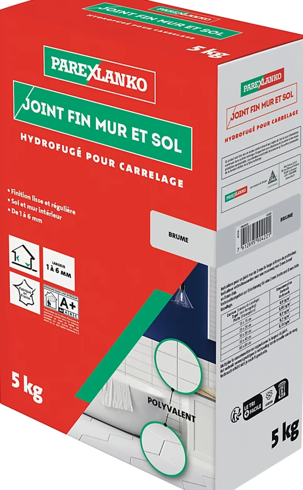Joint fin pour carrelage mur et sol brume Parexlanko 5 kg