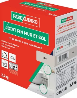 Joint fin pour carrelage mur et sol gris Parexlanko 2,5 kg