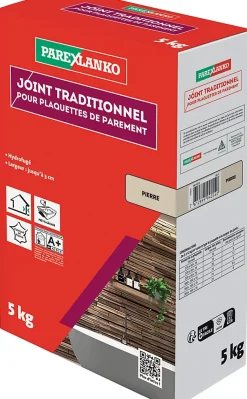 Joint pour plaquettes de parement intérieur et extérieur pierre Parexlanko poudre 5kg