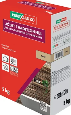 Joint pour plaquettes de parement intérieur et extérieur beige Parexlanko poudre 5kg
