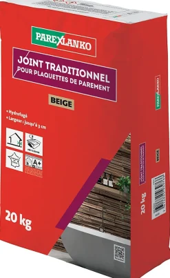 Joint pour plaquettes de parement intérieur et extérieur beige Parexlanko poudre 20kg