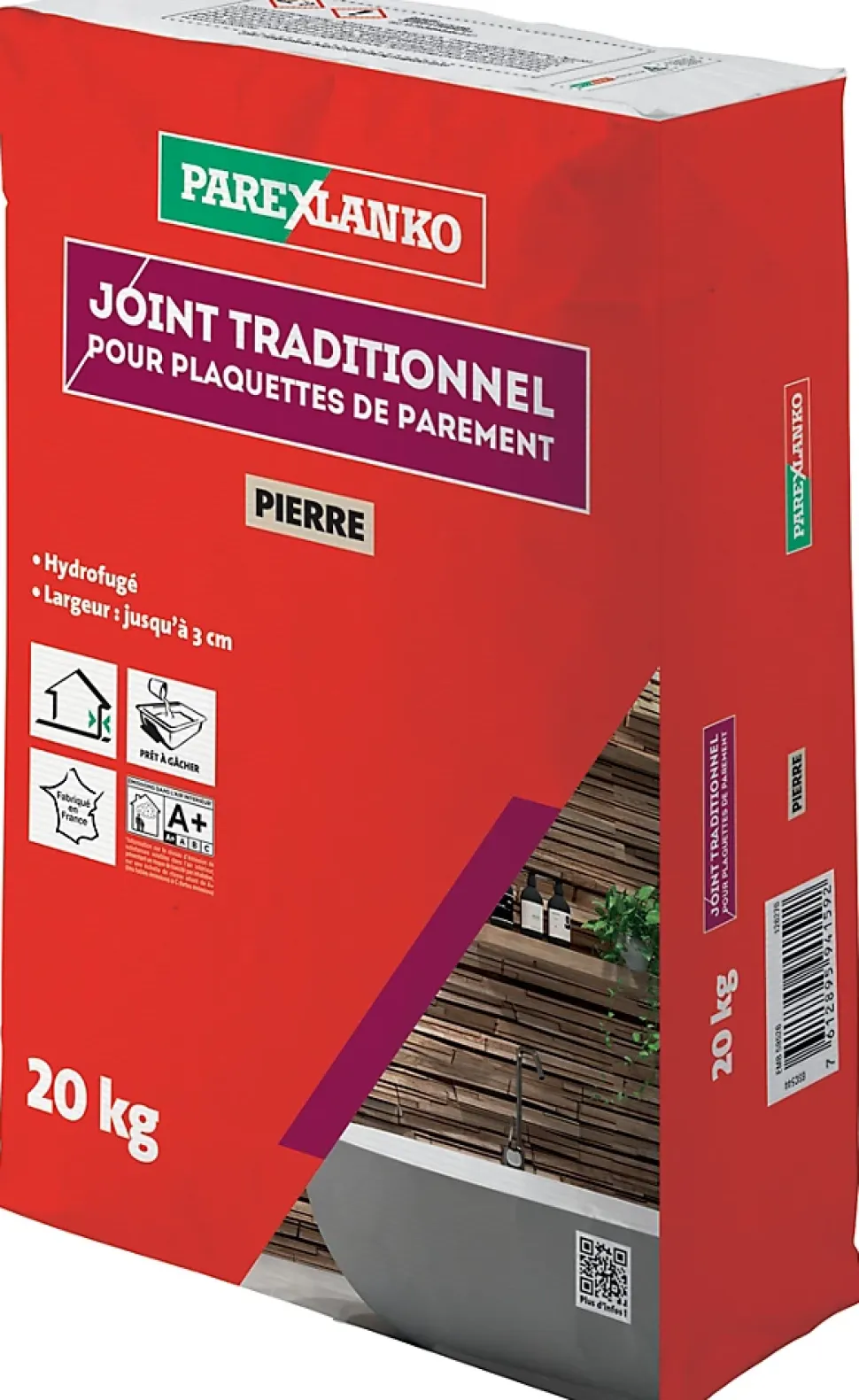 Joint pour plaquettes de parement intérieur et extérieur pierre Parexlanko poudre 20kg