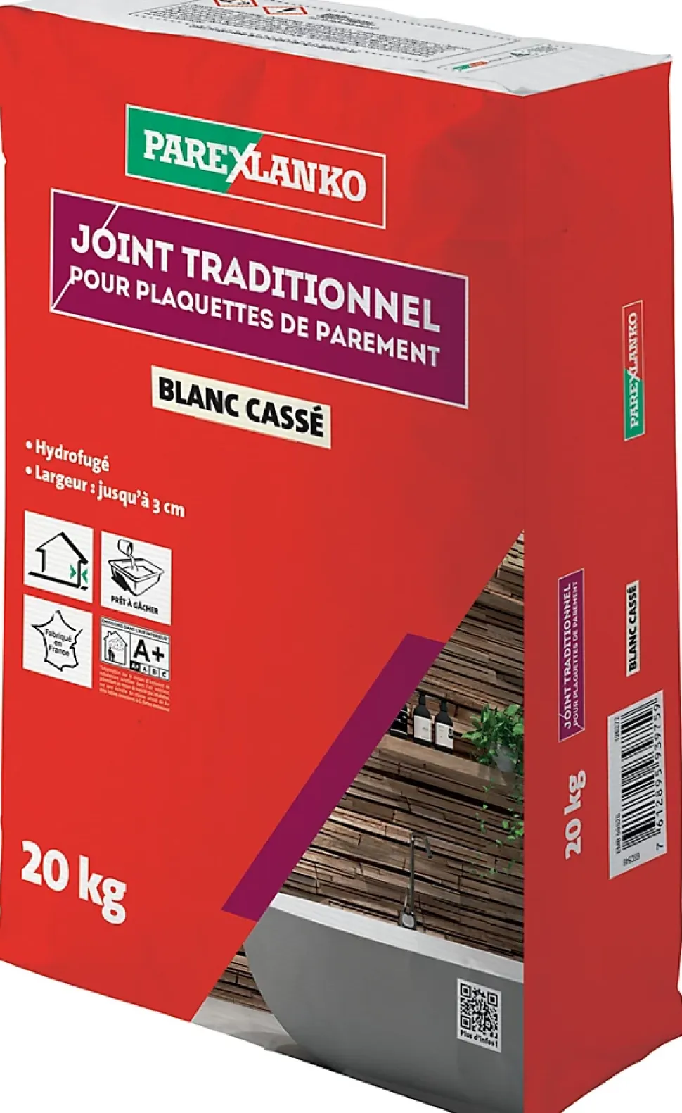 Joint pour plaquettes de parement intérieur et extérieur blanc cassé Parexlanko poudre 20kg