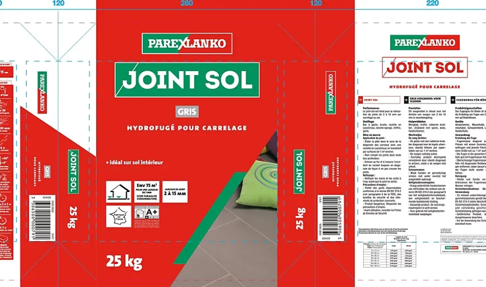 Joint sol hydrofugé gris Parexlanko 25 kg