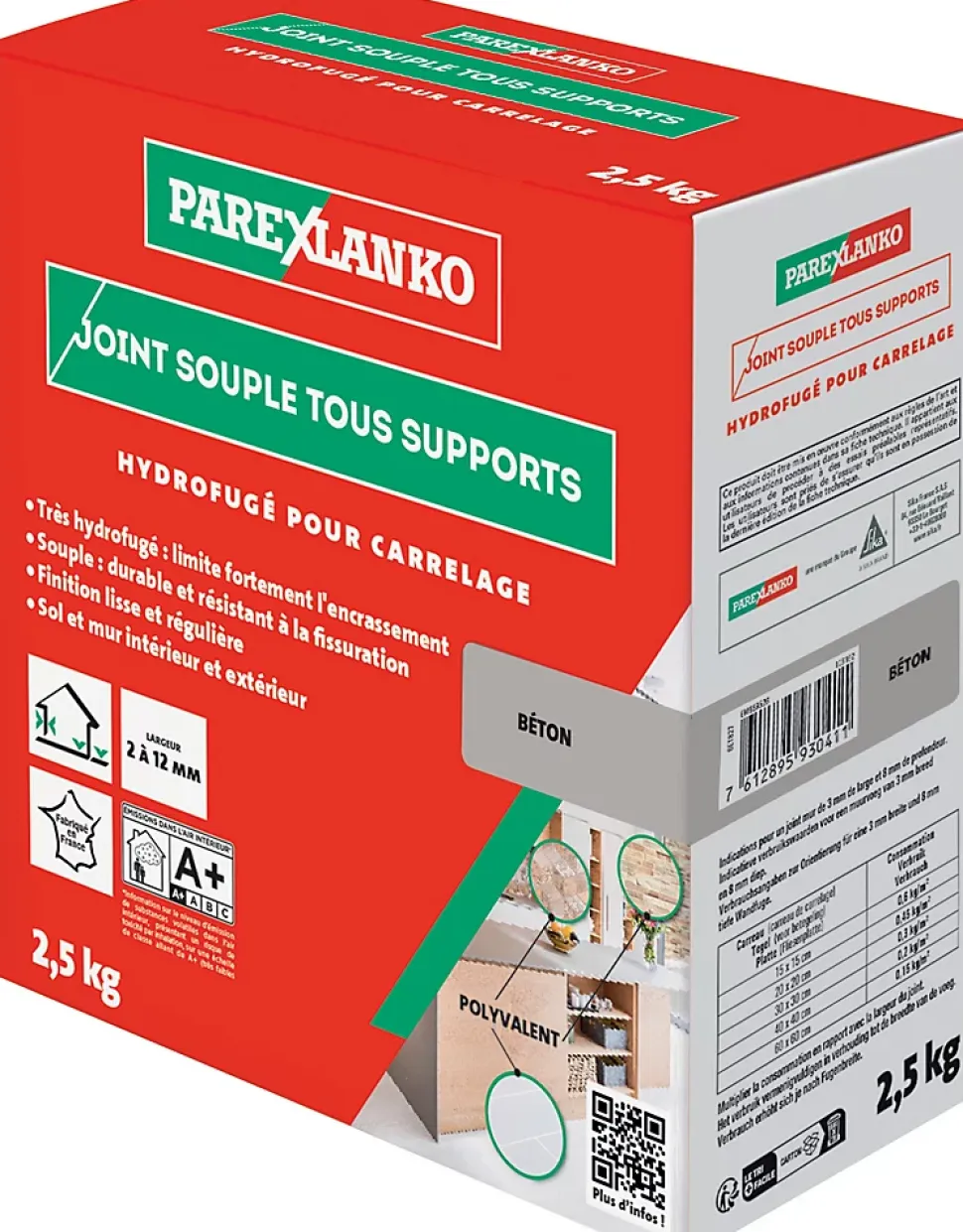 Joint souple tous supports béton Parexlanko 2,5 kg