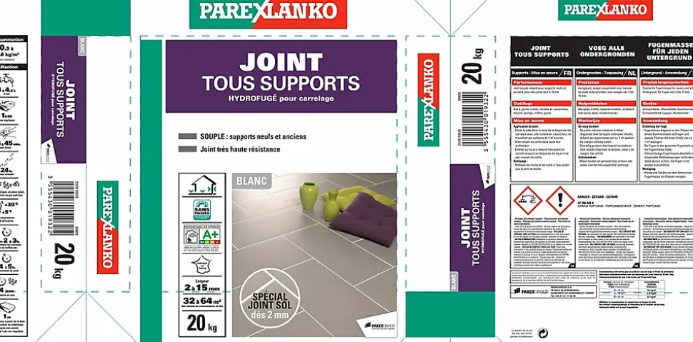 Joint tous supports Parexlanko 20 kg blanc