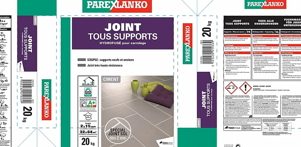Joint tous supports Parexlanko 20 kg ciment