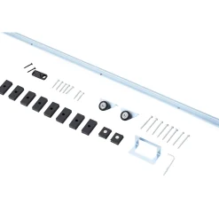 Kit complet porte coulissante 4 x 93 cm (p x l): rail, roulettes, visserie