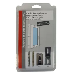 Kit de fixation pour pose en applique de fenêtre et porte fenêtre 100-120 mm