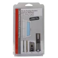 Kit de fixation pour pose en applique de fenêtre et porte fenêtre 140-160 mm