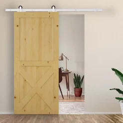 Kit de porte coulissante compatibilité porte épaisseur 35-45 ou 40-45 mm longueur rail 1,83 m charge max. 100 Kg acier blanc
