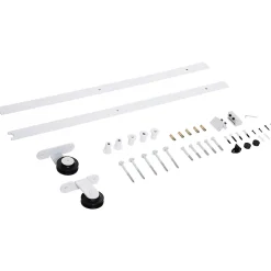 Kit de porte coulissante compatibilité porte épaisseur 35-45 ou 40-45 mm longueur rail 1,83 m charge max. 100 Kg acier blanc