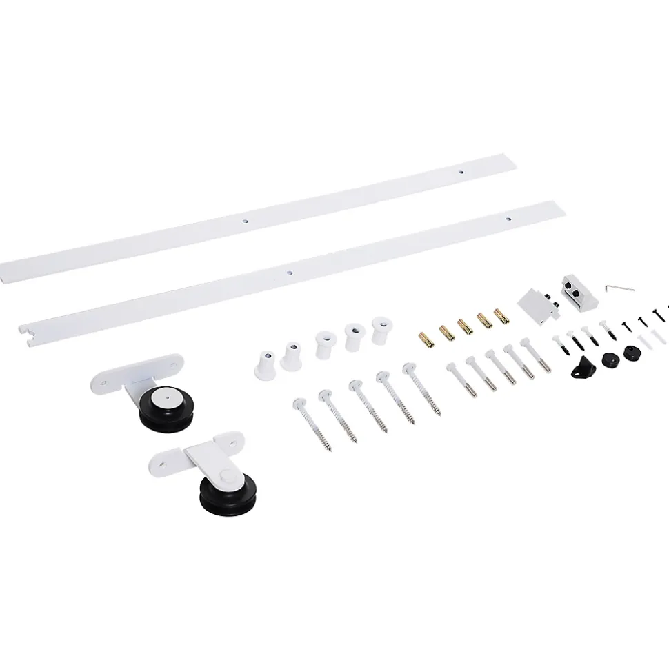 Kit de porte coulissante compatibilité porte épaisseur 35-45 ou 40-45 mm longueur rail 1,83 m charge max. 100 Kg acier blanc