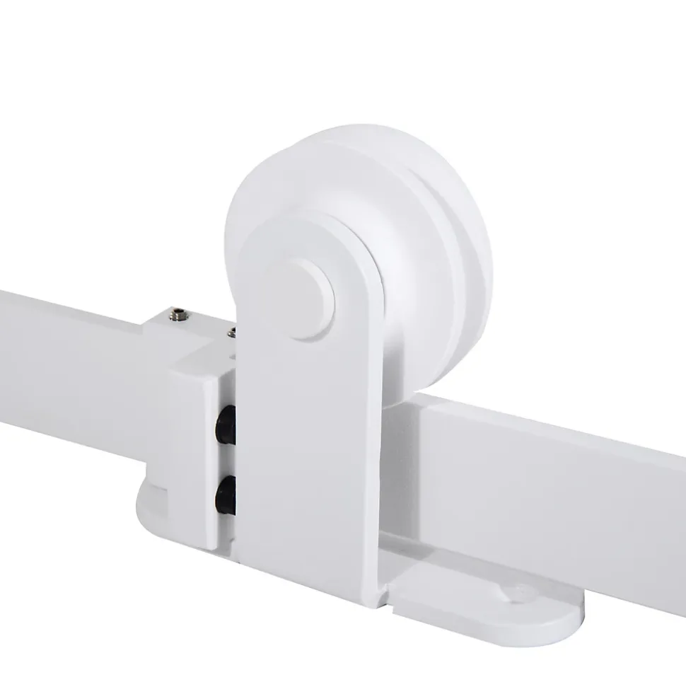 Kit de porte coulissante compatibilité porte épaisseur 35-45 ou 40-45 mm longueur rail 1,83 m charge max. 100 Kg acier blanc