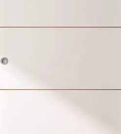 Kit porte coulissante 4 lignes - blanc lignée - + rail 2 amortisseurs + cache rail blanc - H 204 cm x L 83 cm