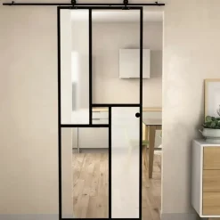Kit Porte coulissante en verre + Rail coulissant - MINIMO - H. 204 x L. 73 cm - Fabrication Française AURYS NORMANDIE