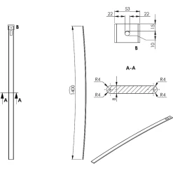 Latte de sommier hêtre 1400 x 53 mm ép.8 mm