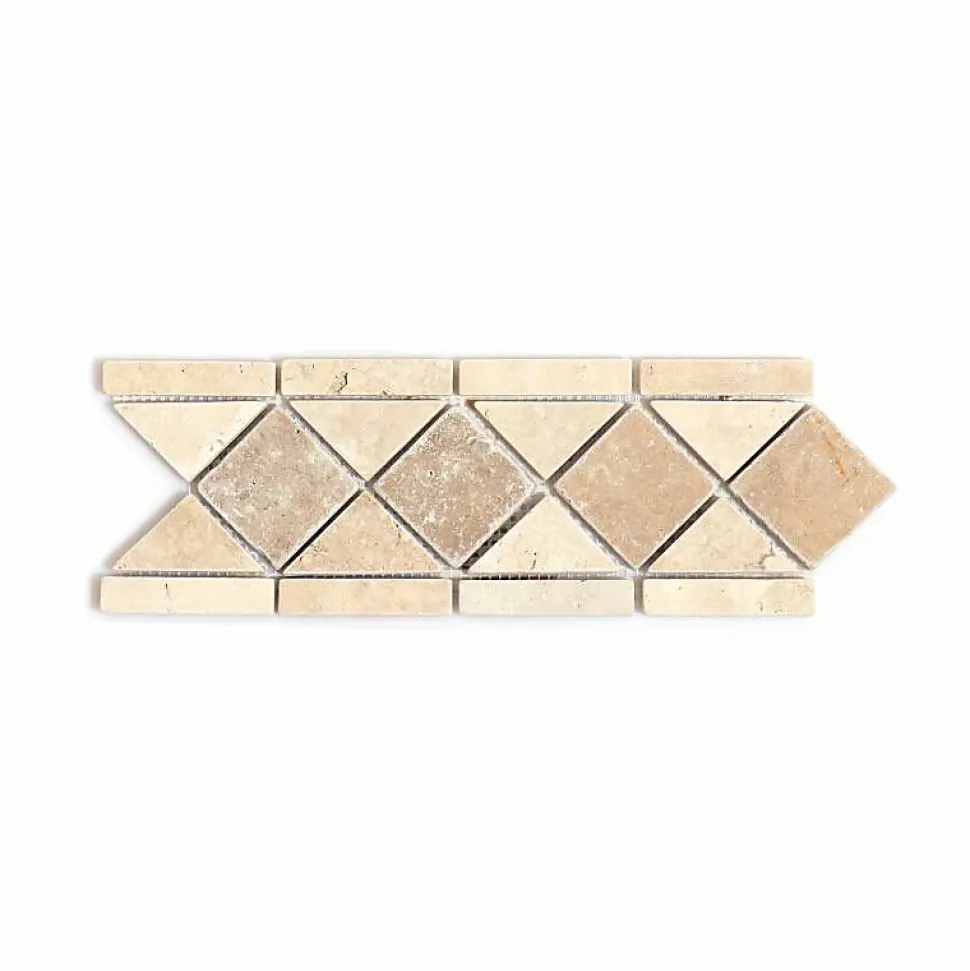 Listel Travertin Mix Light/Noce 10x29x1 cm