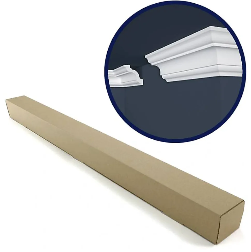 Lot de 10 (20 ml) Corniches de Plafond décoratives - Structuré - 200x8x8 cm