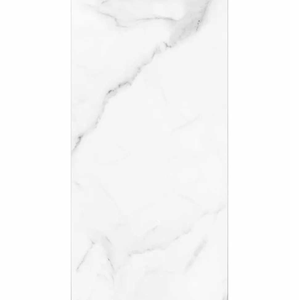 Lot de 4 Dalles Murales Douche SPC/PVC Décor Marbre Blanc brillant - 59,2x118,4cm - 2,8M²