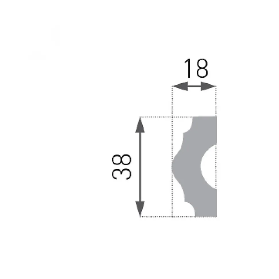 Lot de 25 (50ml) Cimaises décoratives - Arrondi - 200x1,8x3,8 cm
