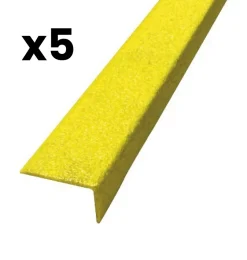 Lot de 5 Nez de marche POLYGRAIN XL 30x70x950 mm Jaune