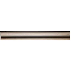 Lot de 4 panneaux acoustiques tasseaux bois 250 x 30 x 1,9 cm - Lamelles bois placage chêne clair véritable fond noir - 3m²