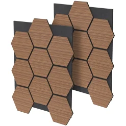 Lot de 2 panneaux acoustiques hexagonaux 66x81 cm 1m² isolation phonique teck