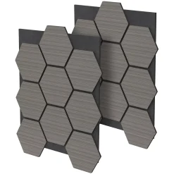 Lot de 2 panneaux acoustiques hexagonaux 66x81 cm 1m² isolation phonique gris
