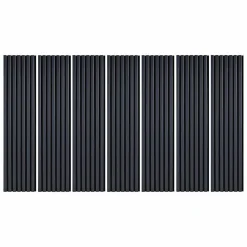 Lot de 7 Panneaux muraux tasseaux bois 120 x 30 x 1,9 cm - Pack tête de lit - Lamelles bleu nuit / feutrine noir - 2,52m²