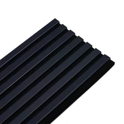 Lot de 7 Panneaux muraux tasseaux bois 120 x 30 x 1,9 cm - Pack tête de lit - Lamelles bleu nuit / feutrine noir - 2,52m²