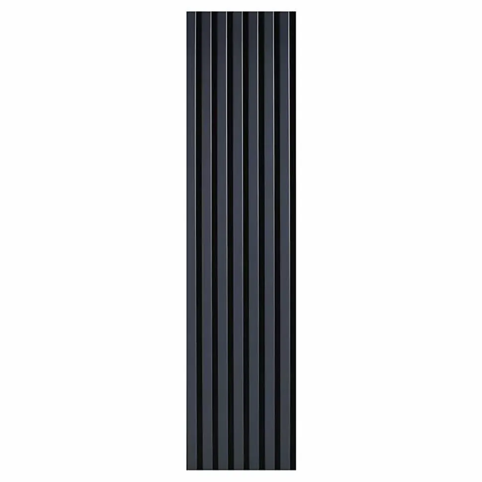 Lot de 7 Panneaux muraux tasseaux bois 120 x 30 x 1,9 cm - Pack tête de lit - Lamelles bleu nuit / feutrine noir - 2,52m²