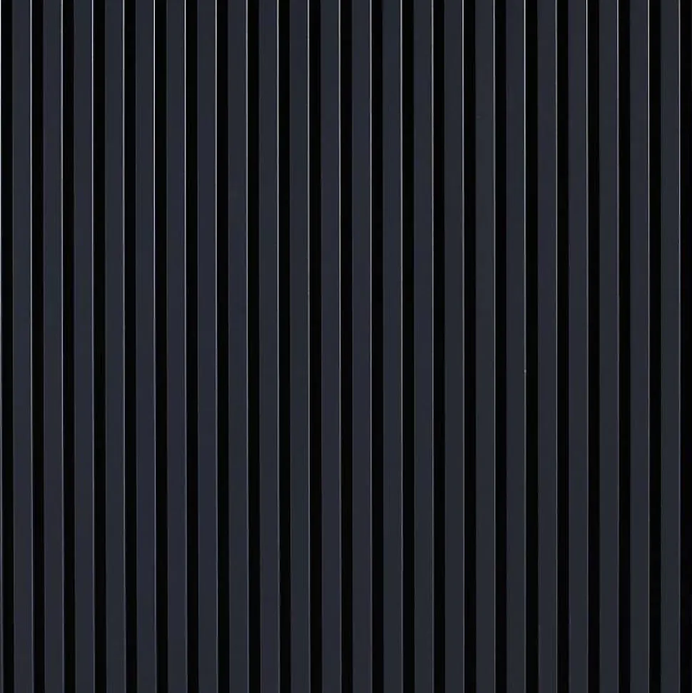 Lot de 7 Panneaux muraux tasseaux bois 120 x 30 x 1,9 cm - Pack tête de lit - Lamelles bleu nuit / feutrine noir - 2,52m²