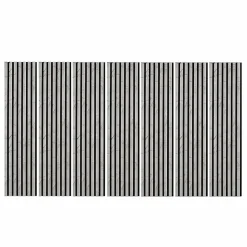 Lot de 7 Panneaux muraux tasseaux bois 120 x 30 x 1,9 cm - Tête de lit - Lamelles décor marbre gris / feutrine noir - 2,52m²