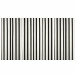 Lot de 7 Panneaux muraux tasseaux bois 120 x 30 x 1,9 cm - Tête de lit - Lamelles décor marbre blanc / feutrine noir - 2,52m²