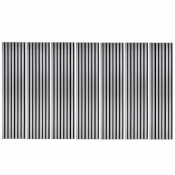 Lot de 7 Panneaux muraux tasseaux bois 120 x 30 x 1,9 cm - Pack tête de lit - Lamelles alu / feutrine noir - 2,52m²