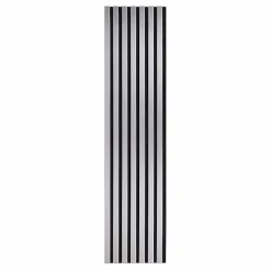 Lot de 7 Panneaux muraux tasseaux bois 120 x 30 x 1,9 cm - Pack tête de lit - Lamelles alu / feutrine noir - 2,52m²