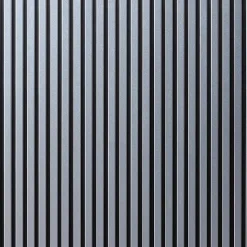 Lot de 7 Panneaux muraux tasseaux bois 120 x 30 x 1,9 cm - Pack tête de lit - Lamelles alu / feutrine noir - 2,52m²