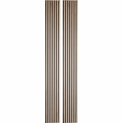 Lot de 2 Panneaux tasseaux bois 250 x 30 x 1,9 cm - décor chêne clair fond noir - 1,5m²