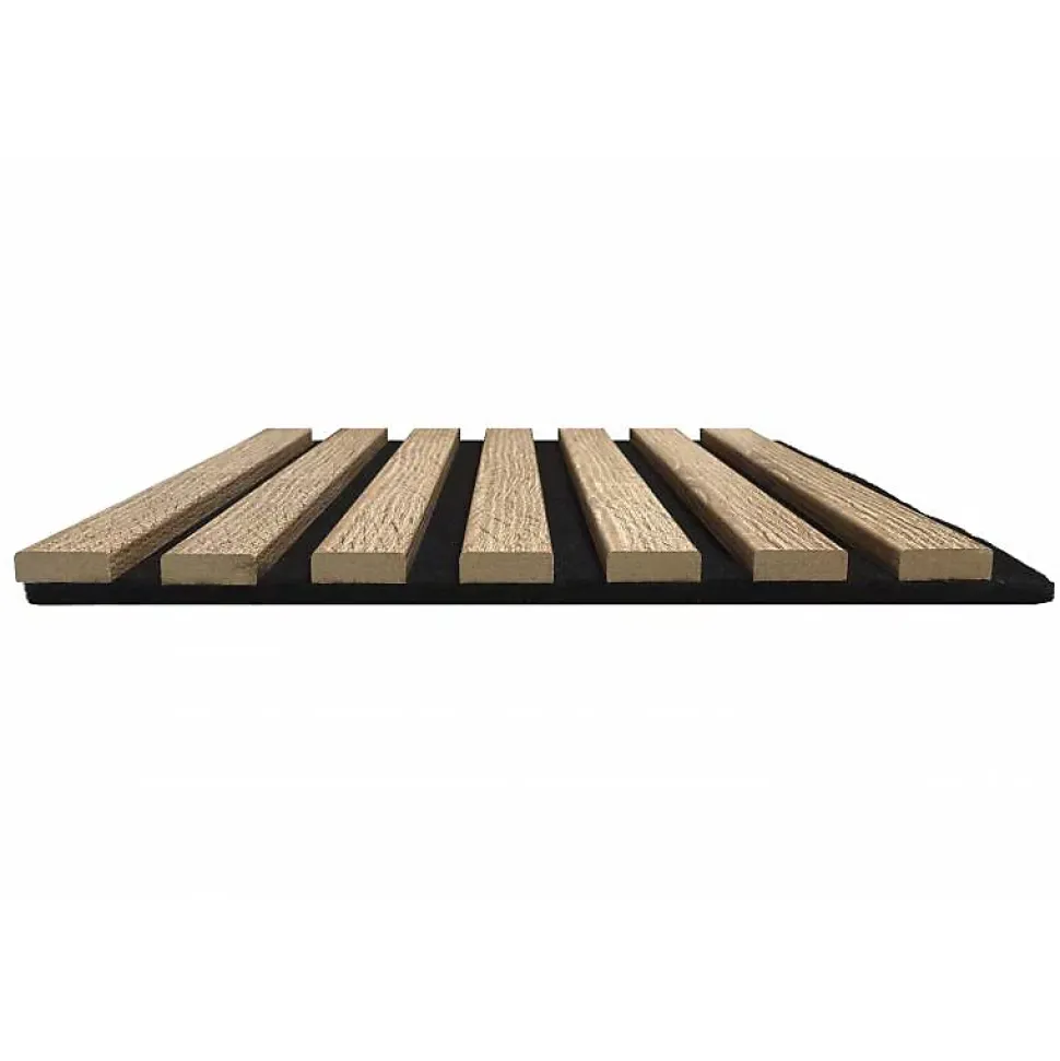 Lot de 2 Panneaux tasseaux bois 250 x 30 x 1,9 cm - décor chêne clair fond noir - 1,5m²