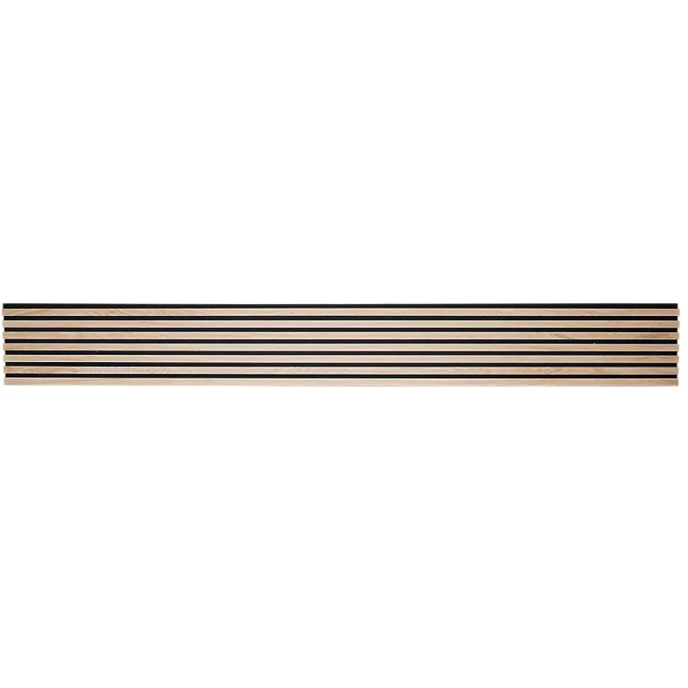 Lot de 2 Panneaux tasseaux bois 250 x 30 x 1,9 cm - décor chêne clair fond noir - 1,5m²