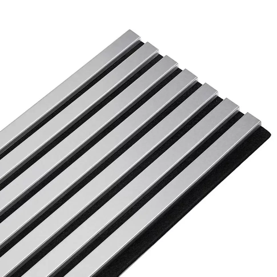 Lot de 2 Panneaux tasseaux bois 250 x 30 x 1,9 cm - alu/feutrine noir - 1,5m²