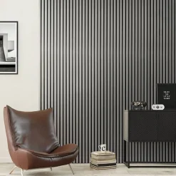 Lot de 2 Panneaux tasseaux bois 250 x 30 x 1,9 cm - alu/feutrine noir - 1,5m²