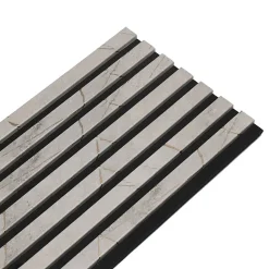 Lot de 2 Panneaux tasseaux bois 250 x 30 x 1,9 cm - décor marbre gris/feutrine noir - 1,5m²
